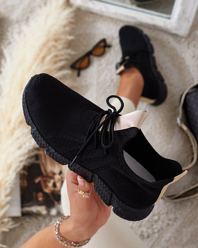 Czarno- beżowe sportowe buty damskie Bommgi - Obuwie