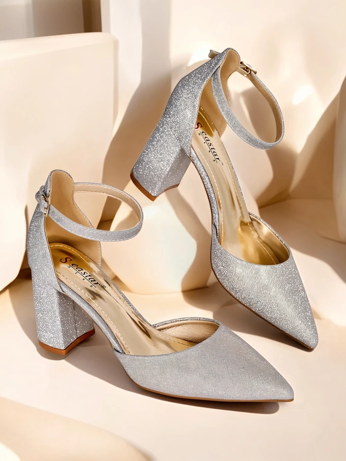 Обувки на токове Royalfashion за жени с блестящи елементи Noratt