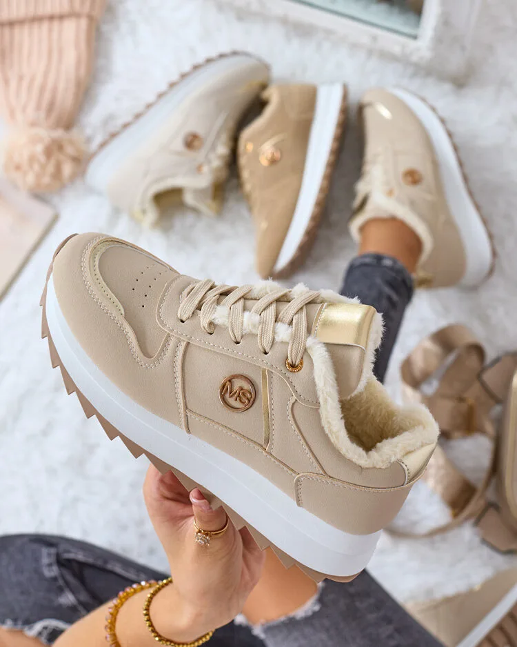 Royalfashion Затоплени дамски маратонки с кожа Boris