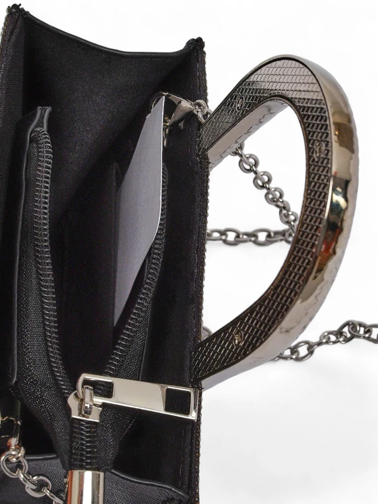 Royalfashion Дамска чанта тип плик с цирконии и дръжки змия Snake Glam