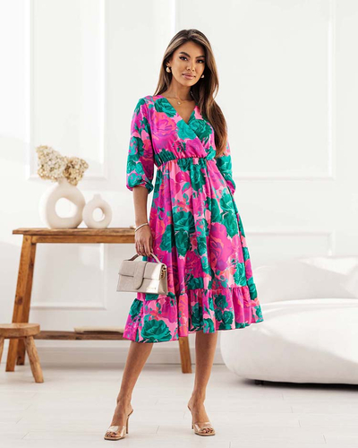 Royalfashion Дамска миди рокля с оригинален десен