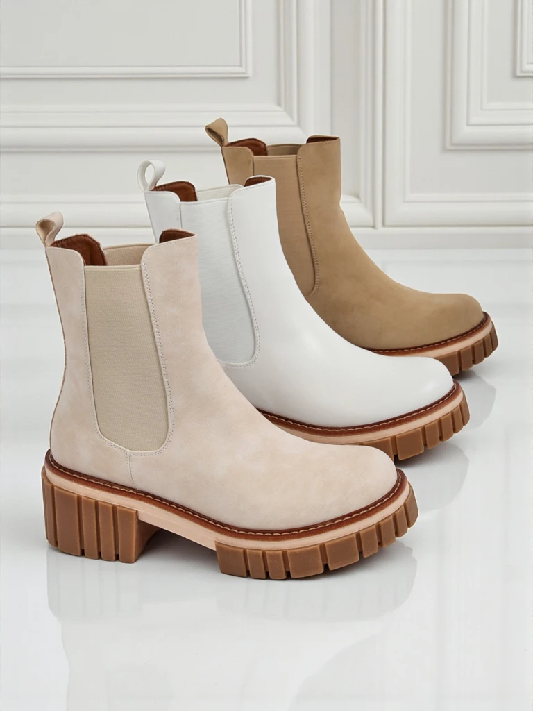 Боти до глезена на токче от еко набук Amber Walk