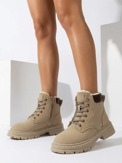 Royalfashion Сиво-кафяви дамски изолирани ботуши тип "трапер" Radoras