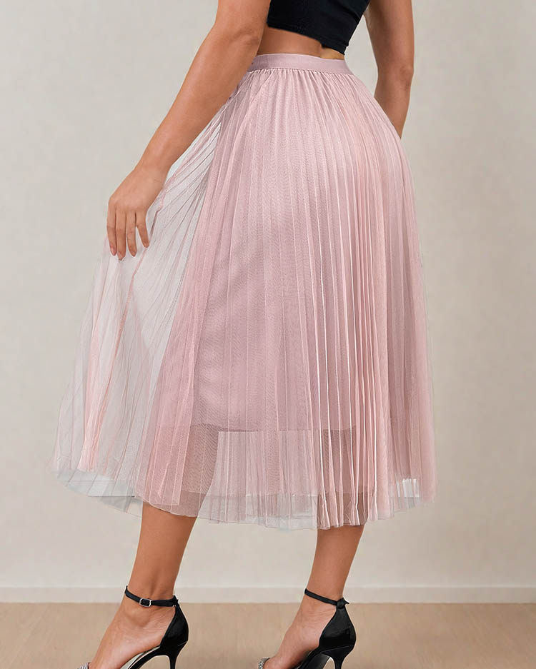 Royalfashion Дамска двупластова миди пола