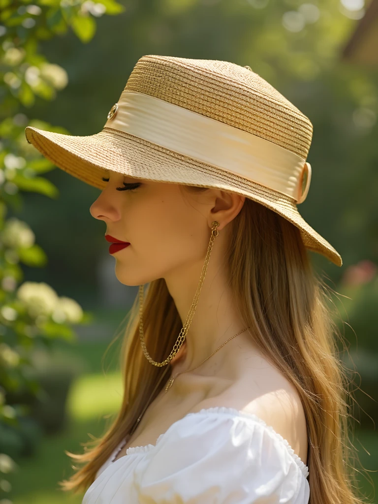 Royalfashion Дамска сламена шапка Grace Ribbon