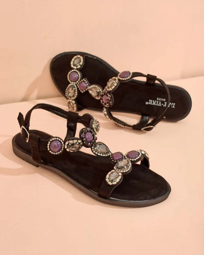 Royalfashion Дамски сандали с цирконий Sobrinas