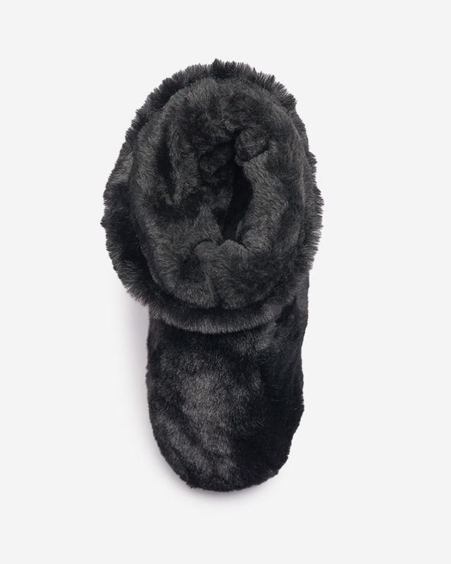 Черни дамски ботуши за сняг с кожа Sattopa- Footwear