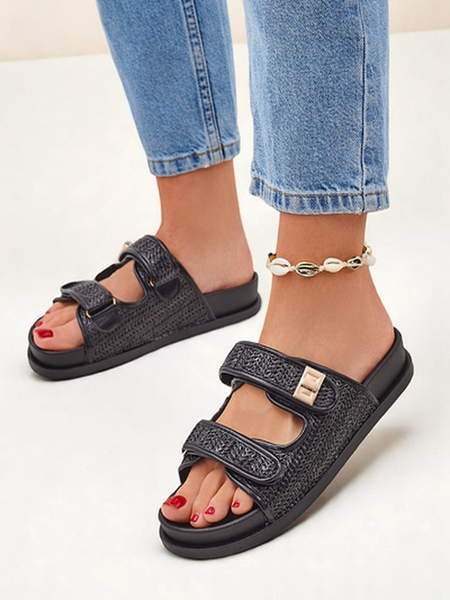 Royalfashion Дамски чехли с плетен дизайн Delibeli