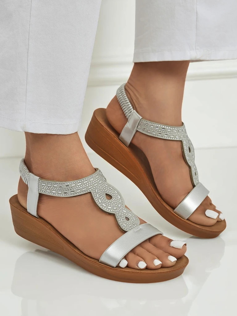 Royalfashion Дамски сандали на платформа с цирконии Agaya