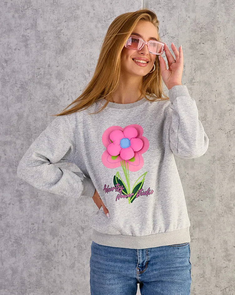 Royalfashion Дамски суитшърт с тънък принт