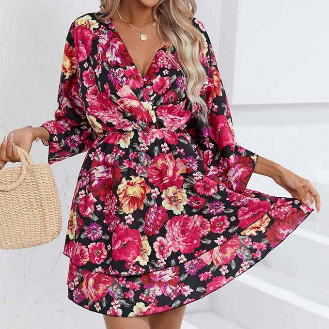 Royalfashion Дамска мини рокля с оригинален десен