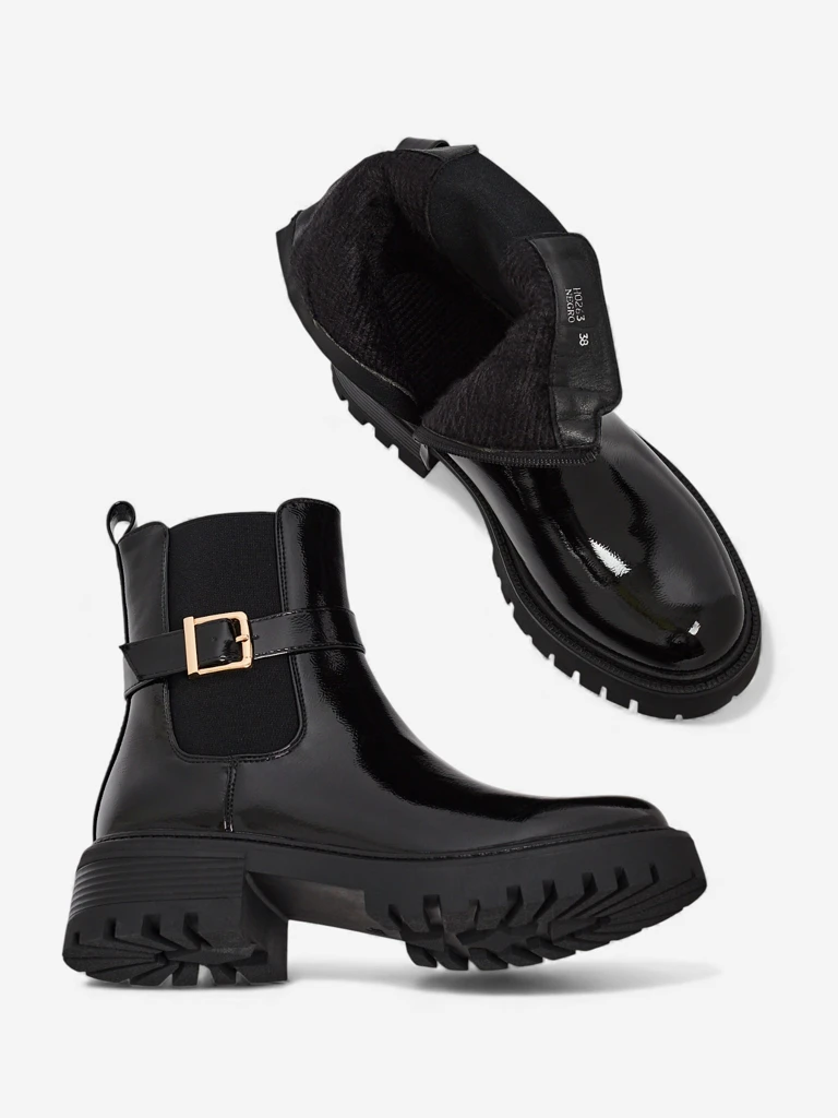 Лакирани дамски боти от еко кожа Calivi