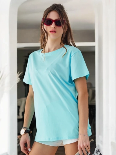 Royalfashion Жена памучна тениска Лека и удобна за всеки ден с кръгло деколте