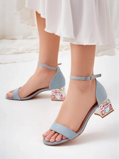 Дамски сандали Royalfashion с декоративни токчета Ballou