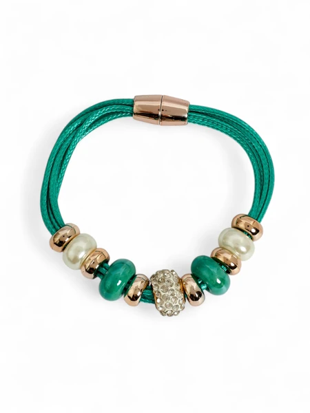 Дамска гривна с мъниста и цирконии