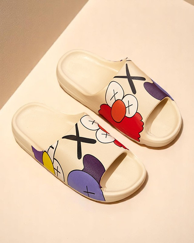 Дамски сандали Flora, кремави, гумени, удобни за лятото