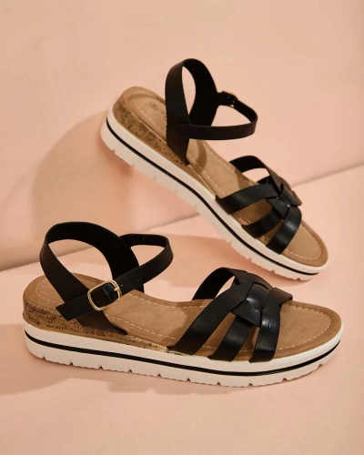 Royalfashion Дамски сандали с платформа от екокожа Noppis