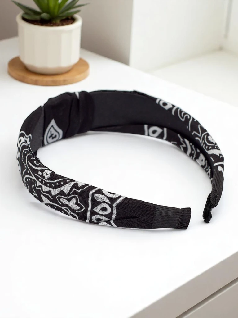 Royalfashion Широка лента за коса с шарки Lena