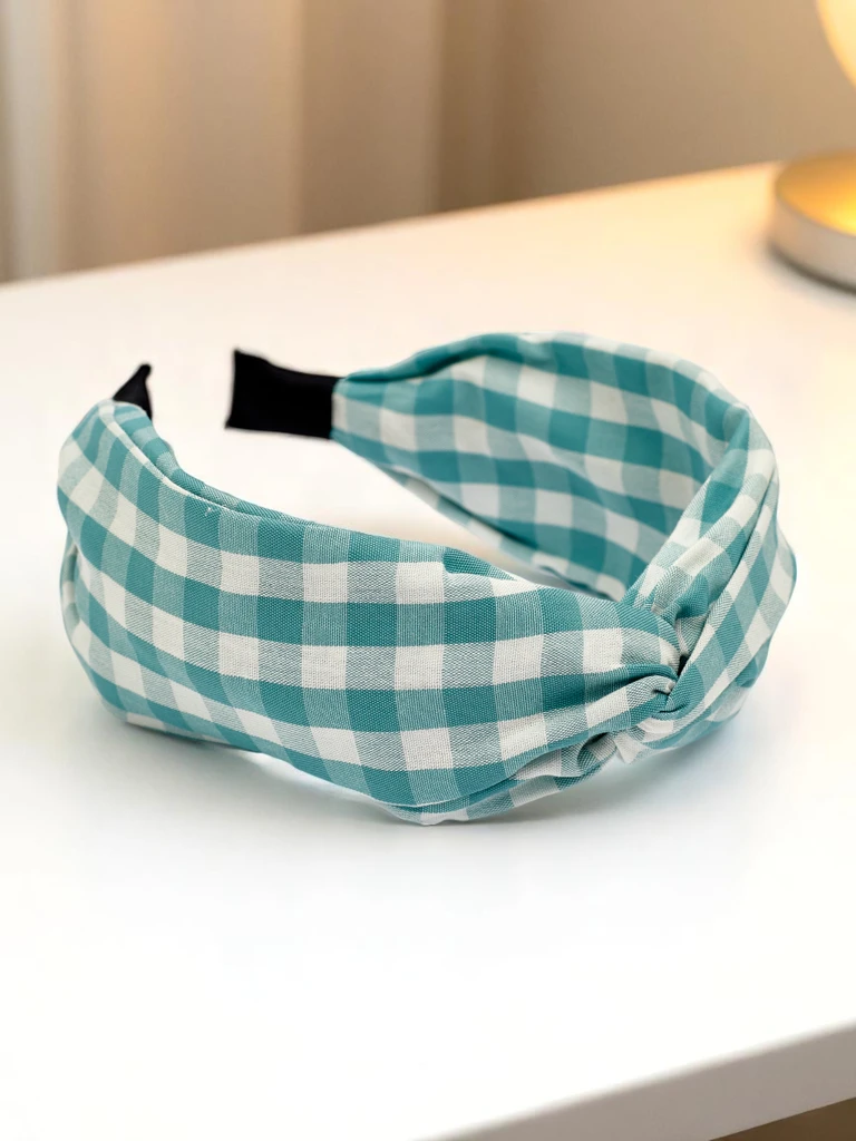 Royalfashion Карирана лента за коса Claras