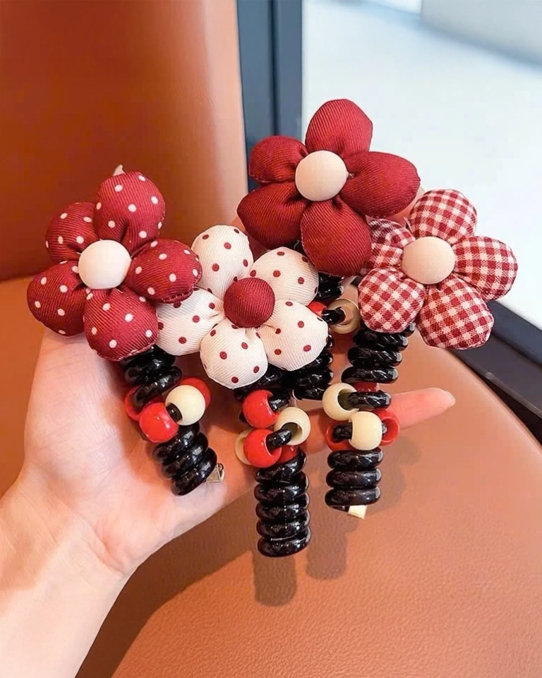 Royalfashion Ластична спираловидна лента за коса с малко цвете Blossom Coil