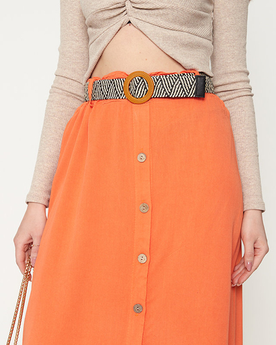 Damska spódnica midi pomarańczowa - Odzież