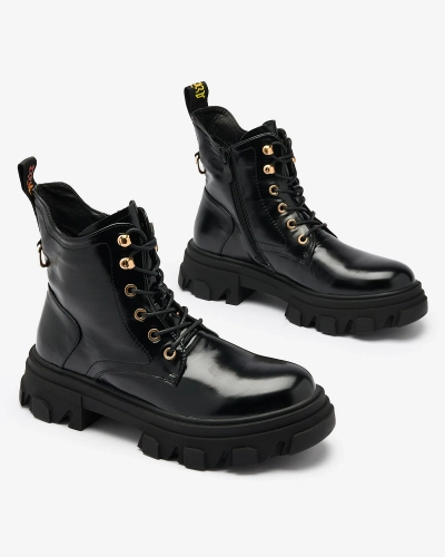 Royalfashion Черни дамски изолирани ботуши Selori от екокожа