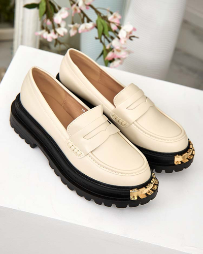 Дамски Лоуфъри Aurelia Бежови на Платформа 5см - Стилни и Удобни