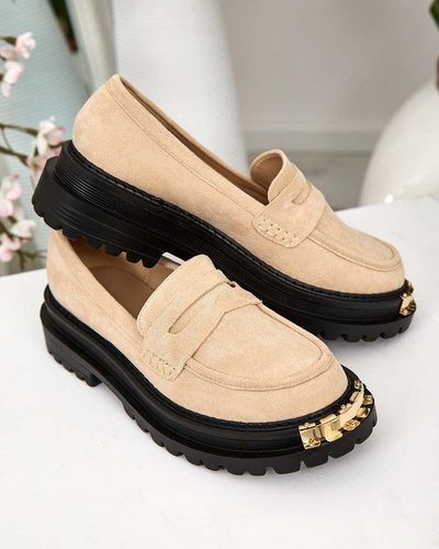 Мокасини Giulia Бежови от Еко Кожа