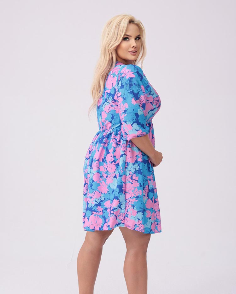 Royalfashion Дамска рокля с дължина до коляното и принт PLUS SIZE