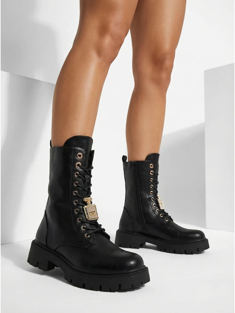 Дамски еко кожени боти с връзки Venit