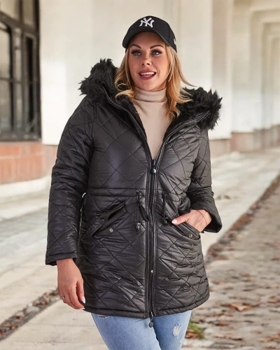 Royalfashion Дамско ватирано яке в черно