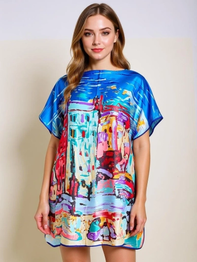 Рокля парео Demetria Royalfashion – многоцветна, универсална, до коляното