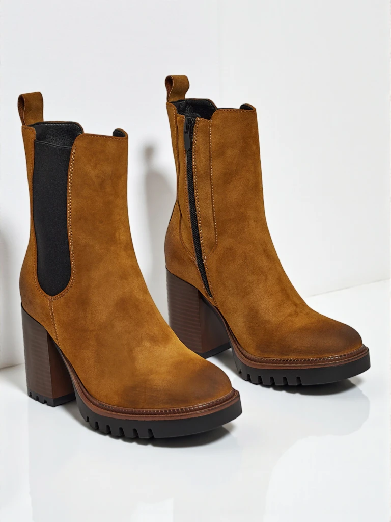 Дамски боти от еко велур на ток Soreya