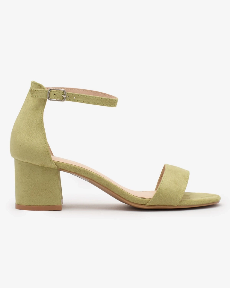 Royalfashion Зелени дамски сандали с нисък ток Mesteri