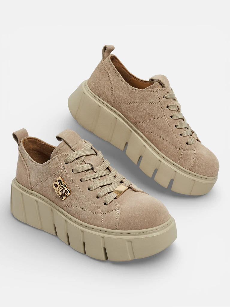 Спортни дамски маратонки от естествена кожа Renos