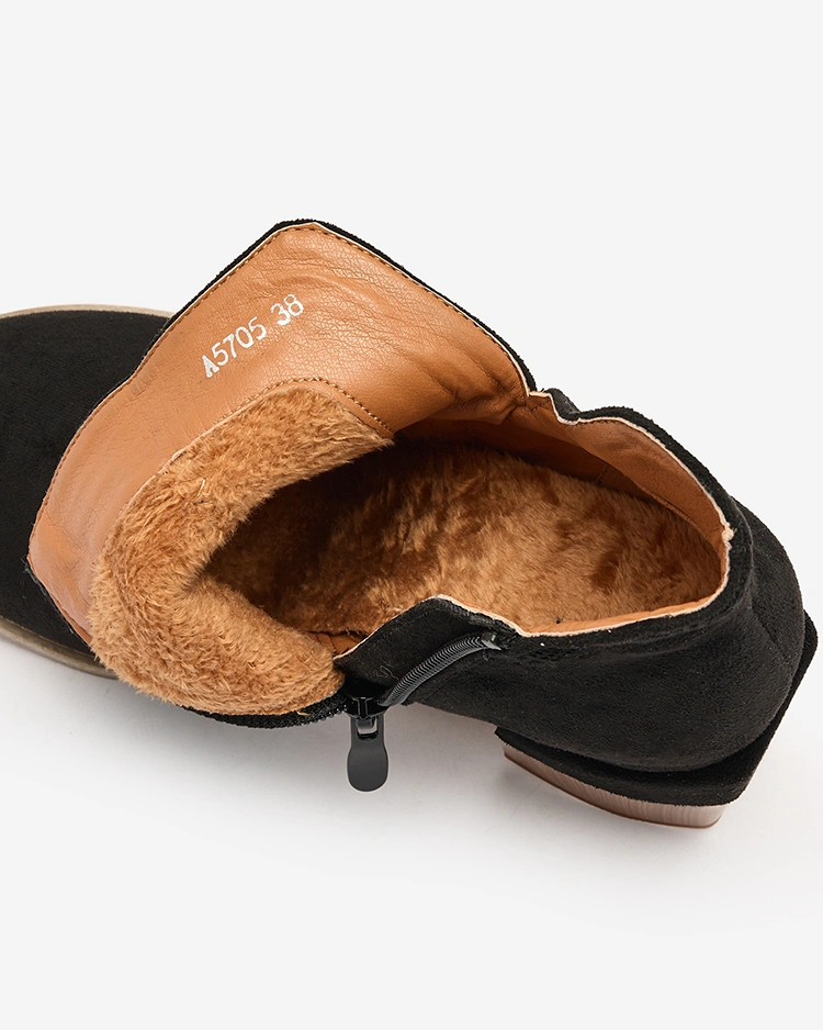 Royalfashion Black Lemere ботуши с квадратен ток