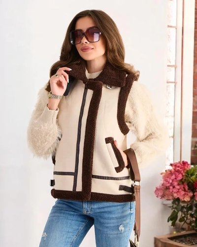 Дамско жиле Royalfashion с и изкуствен косъм