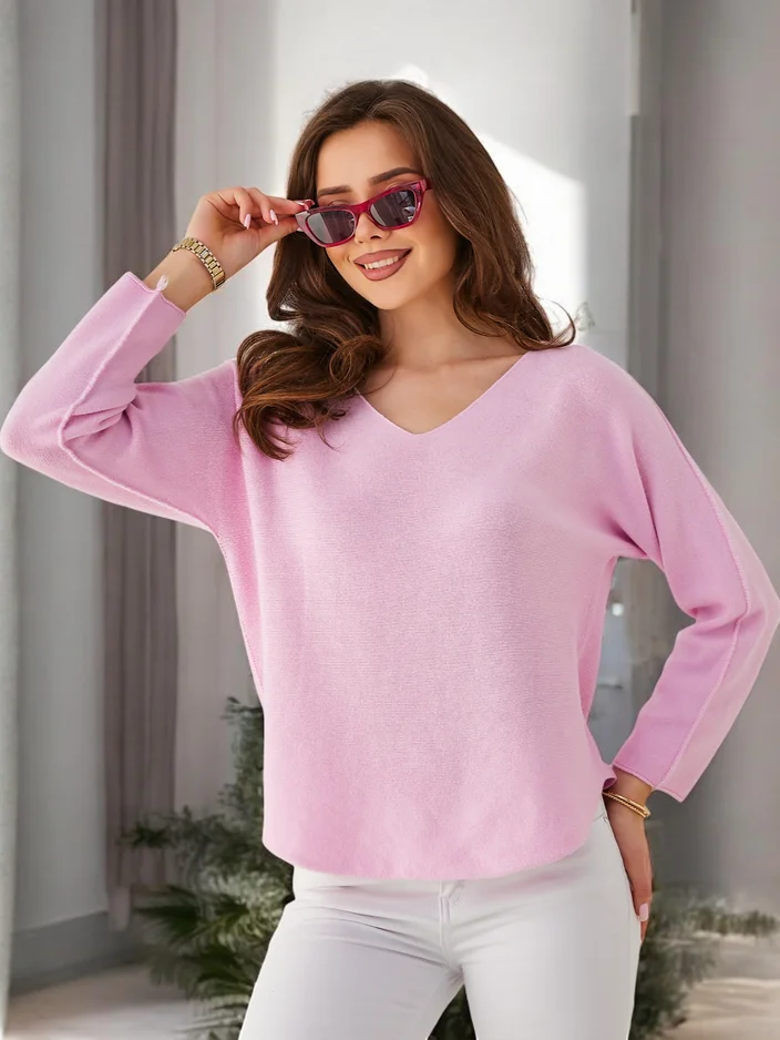 Royalfashion Женски тънък вескозен пуловер