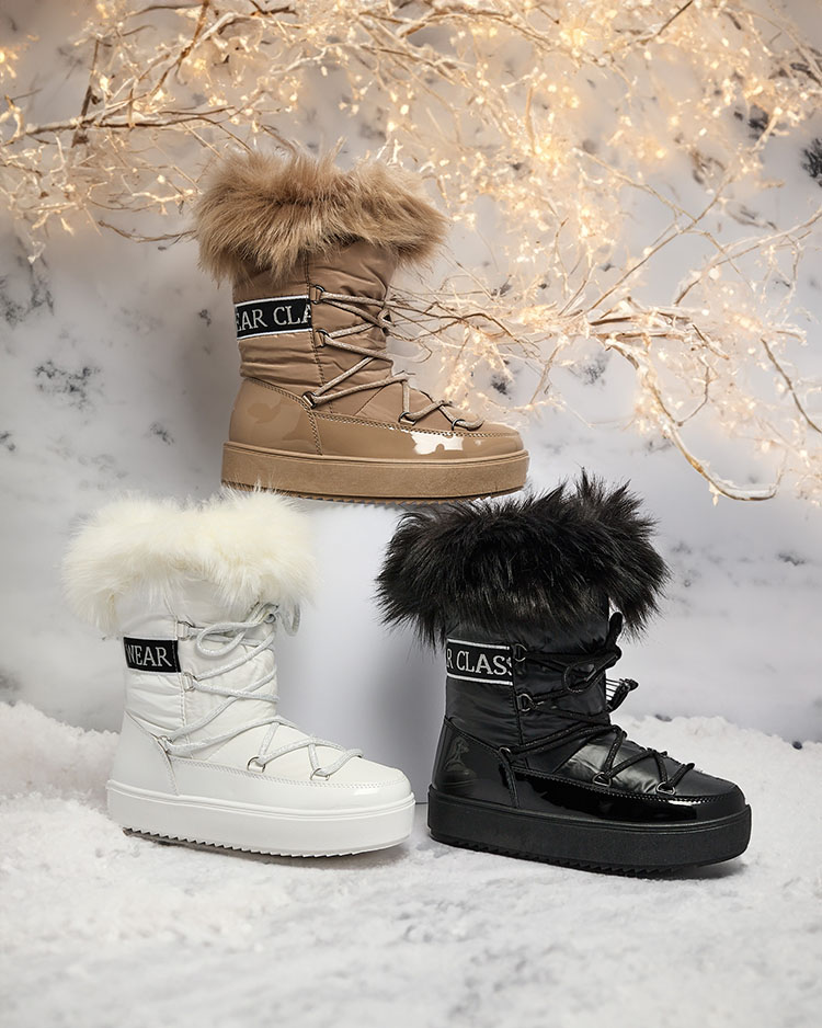 Royalfashion Ботуши с дантела a'la snow boots with fur Heccti