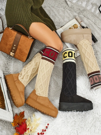 Високи дамски ботуши а ла снегоходки с горна част Anane