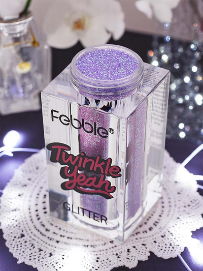 Трептящ лилав брокат за лице и тяло