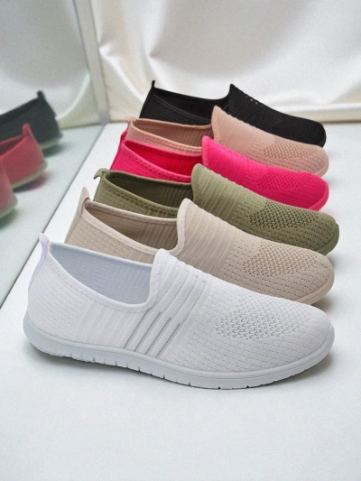 Дамски бели слипони от плат Callisto - леки обувки за пролетта и лятото