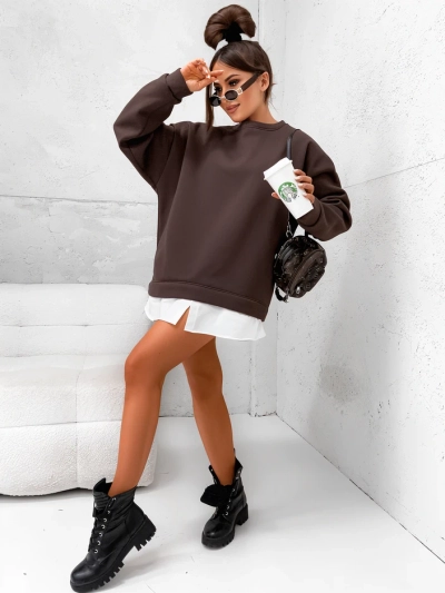 Royalfashion Памучна дамска суитшърт с detachable дъно