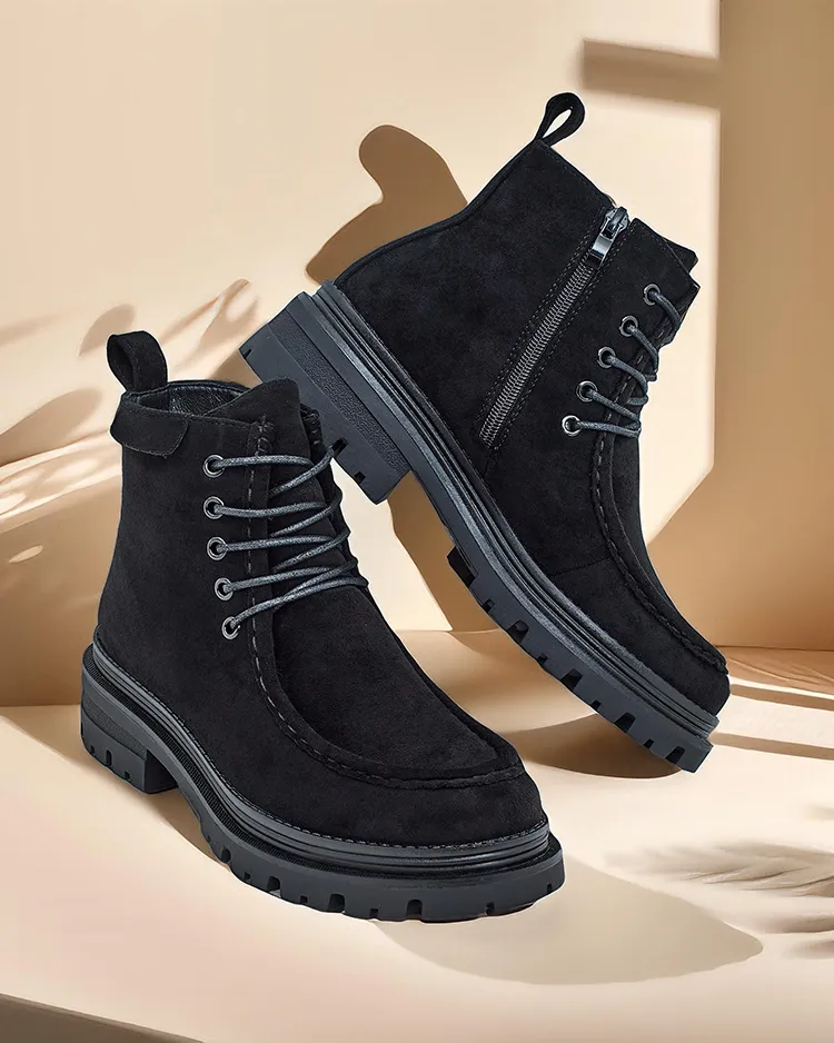 Дамски ботуши до глезена Royalfashion с връзки Rullose