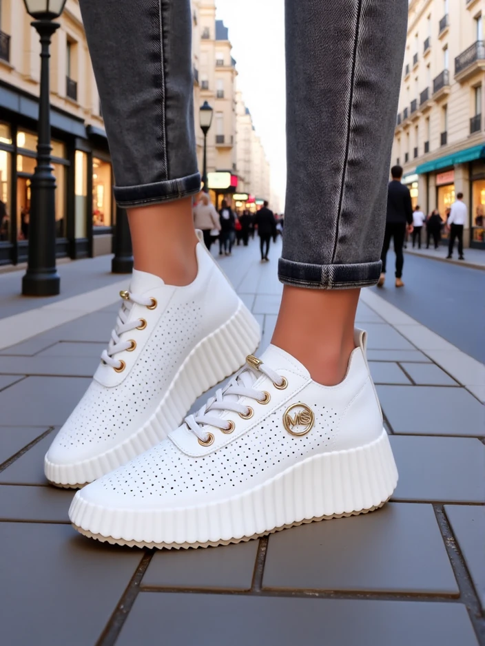 Royalfashion Дамски перфорирани спортни маратонки Jovenes