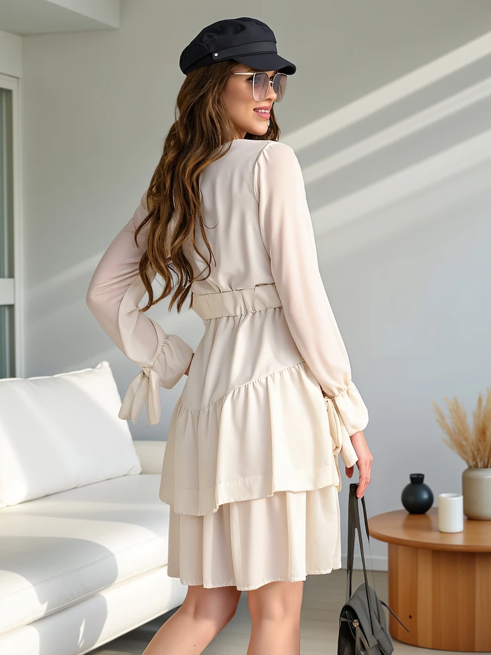 Рокля мини с волани Royalfashion за жени