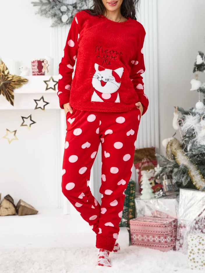 Дамски пижами Royalfashion с котенце