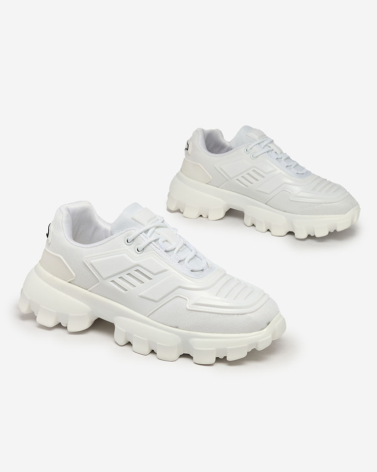 Royalfashion Бели спортни маратонки от плат за мъже Lamkim