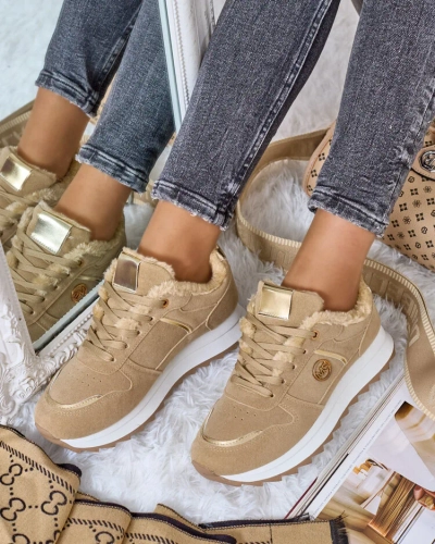 Royalfashion Затоплени дамски маратонки с кожа Boris