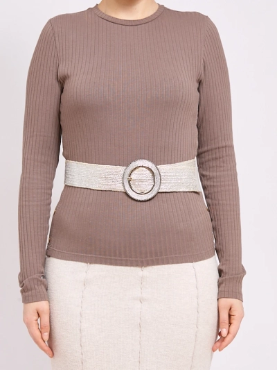 Плетен широк дамски колан за панталони